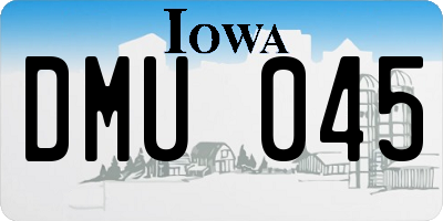 IA license plate DMU045