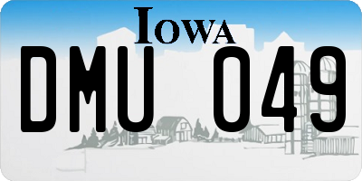 IA license plate DMU049