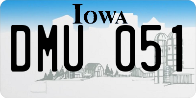 IA license plate DMU051