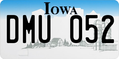 IA license plate DMU052