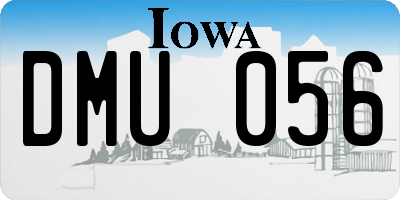 IA license plate DMU056