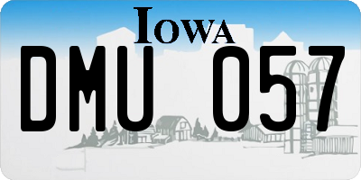 IA license plate DMU057