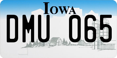 IA license plate DMU065