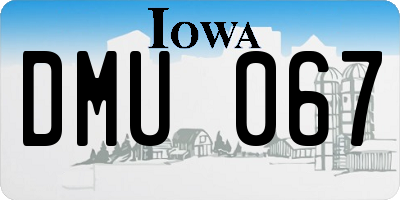 IA license plate DMU067