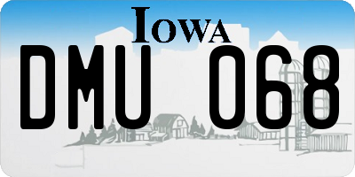 IA license plate DMU068
