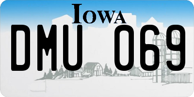 IA license plate DMU069