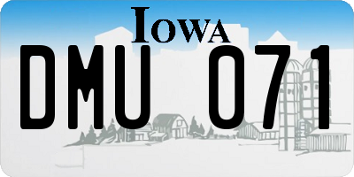 IA license plate DMU071