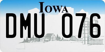 IA license plate DMU076