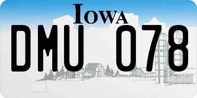 IA license plate DMU078