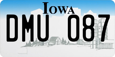 IA license plate DMU087