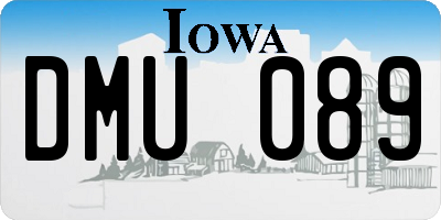 IA license plate DMU089