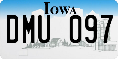 IA license plate DMU097