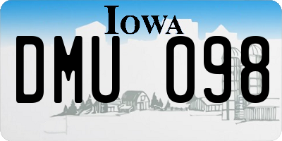 IA license plate DMU098
