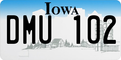 IA license plate DMU102
