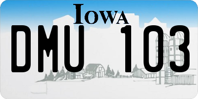 IA license plate DMU103