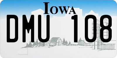 IA license plate DMU108