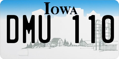 IA license plate DMU110