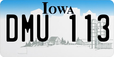 IA license plate DMU113
