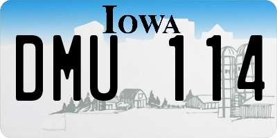 IA license plate DMU114