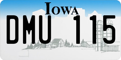 IA license plate DMU115