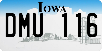 IA license plate DMU116