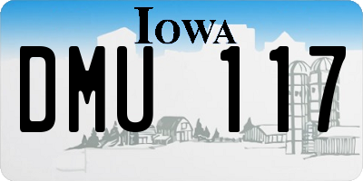 IA license plate DMU117