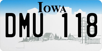 IA license plate DMU118