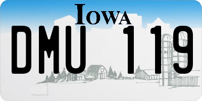 IA license plate DMU119