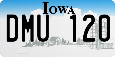 IA license plate DMU120