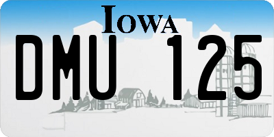IA license plate DMU125