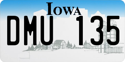 IA license plate DMU135
