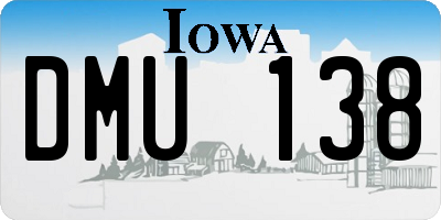 IA license plate DMU138