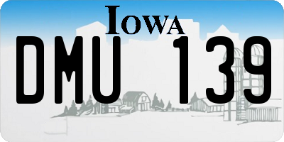 IA license plate DMU139