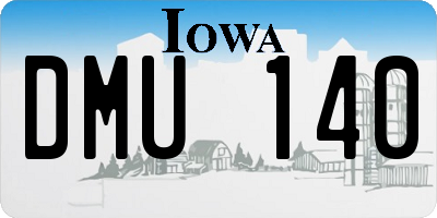 IA license plate DMU140