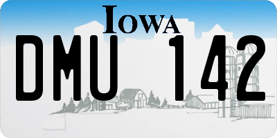 IA license plate DMU142