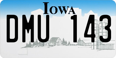 IA license plate DMU143