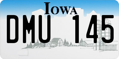 IA license plate DMU145