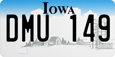 IA license plate DMU149