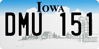 IA license plate DMU151