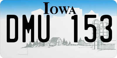 IA license plate DMU153
