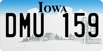 IA license plate DMU159