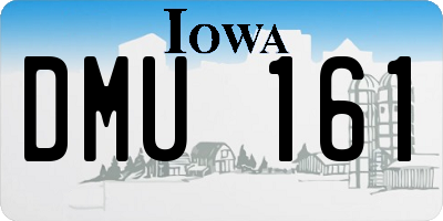 IA license plate DMU161