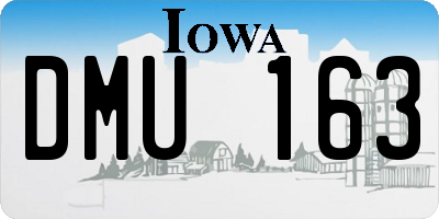 IA license plate DMU163