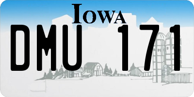 IA license plate DMU171