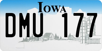 IA license plate DMU177