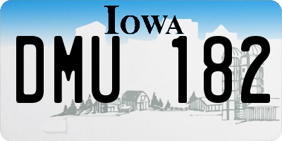 IA license plate DMU182