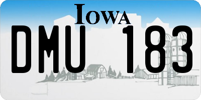 IA license plate DMU183