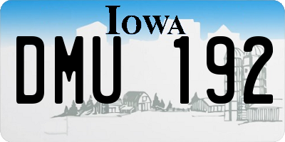 IA license plate DMU192