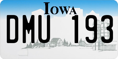 IA license plate DMU193