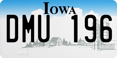 IA license plate DMU196